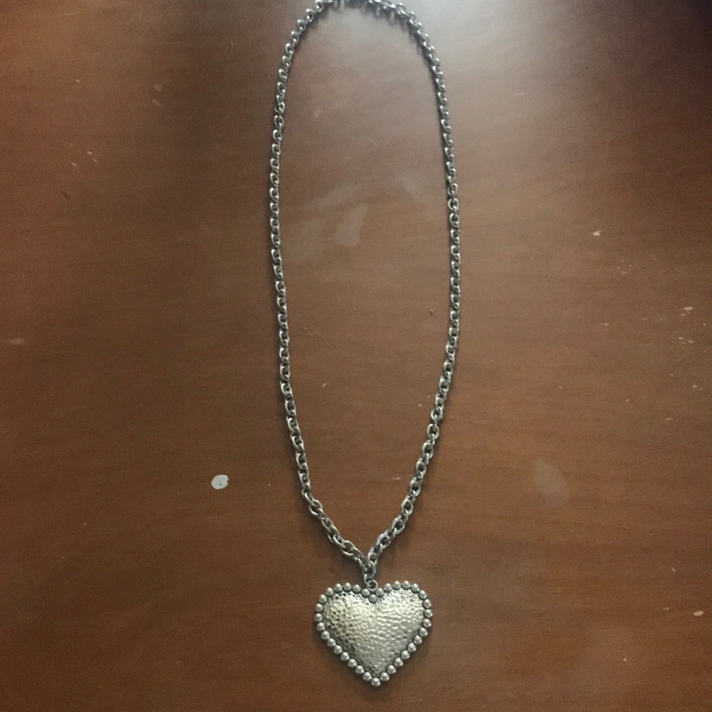 Silver heart chain necklace